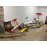 A collection of eleven hand built model planes to include several gliders etc, for display, no