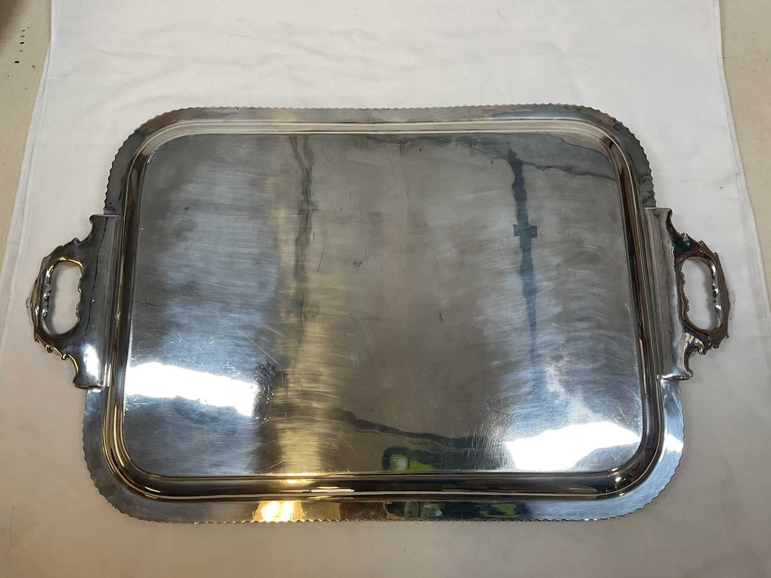 A large silver plated tray, 62 x 46cm. - Image 2 of 2