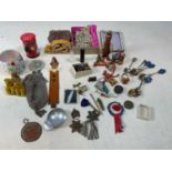 Assorted collectors' items including a silver picture frame, silver fruit knife, Poole pottery,