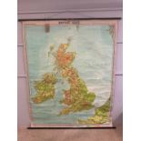 WESTERMANN; a large 1963 printed roll-up map of the British Isles, 233 x 199cm.