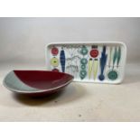A Marianne Westman for Rorstrand 'Picknick' serving platter, 42 x 22cm and a Rorstrand '