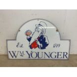 A vintage enamelled Wm Younger sign, width 90cm.