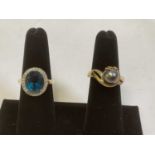 Two 9ct yellow gold dress rings, both size N, combined 10.6g (2)