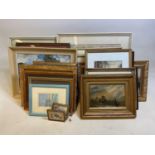 A quantity of framed oils on canvas and watercolours (19)