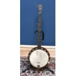 WINDSOR WHIRLE; a vintage Gem Supremus five string banjo, cased.