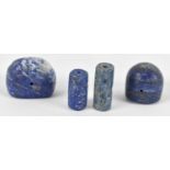 Four assorted lapis lazuli seals.