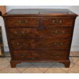 A good George III mahogany chest of two short and three long drawers with apparently original