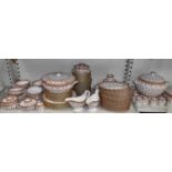 A very large quantity of Spode 'Fleur de Lys Red' tableware including graduated sets of plates,