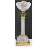 A Victorian Osler cut glass oil lamp, unmarked, height 52cm.Condition Report: This item appears to