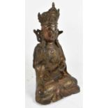 A 19th century bronze figure of a seated Buddha, height 27cm.