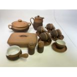 DENBY; a quantity of 'Cotswold' pottery dinner and tea ware.