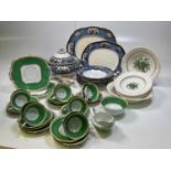 BALMORAL CHINA; a part tea set for Waring and Gillow, Booth's 'Victoria' pattern platters, tureen