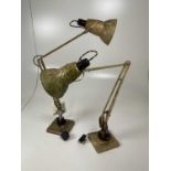 A pair of original early 1950s mottle painted Anglepoise lamps, recently re-wired and re-flexed.