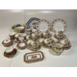 A hand embellished part tea service, a quantity of Wedgwood 'Clio' and other items.