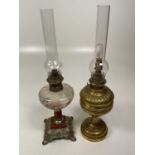 Two French converted oil lamps.