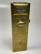 A Baxendale and Co 'spend a penny' brass lock.