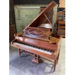 A C Bechstein baby grand piano, length 180cm, width 140cm, height 97cm.