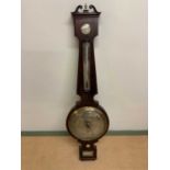 F AMADIO & SON; a rosewood and brass barometer, height 112cm.