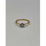 A 22ct yellow gold diamond solitaire ring, the round brilliant cut stone weighing approx. 0.25cts,