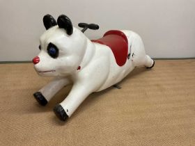 A 1970s fairground carousel panda, height 58cm, length 118cm. Condition Report: There is damage