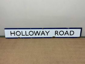 An enamel Holloway Road sign (length 162 x height 23cm)