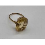 A 9ct yellow gold citrine dress ring, size L, approx. 4.28g.