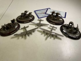 BRADBURY MINT; pewter battles scenes and planes Arnhem, Dunkirk, D-Day, and The Desert Rats, with