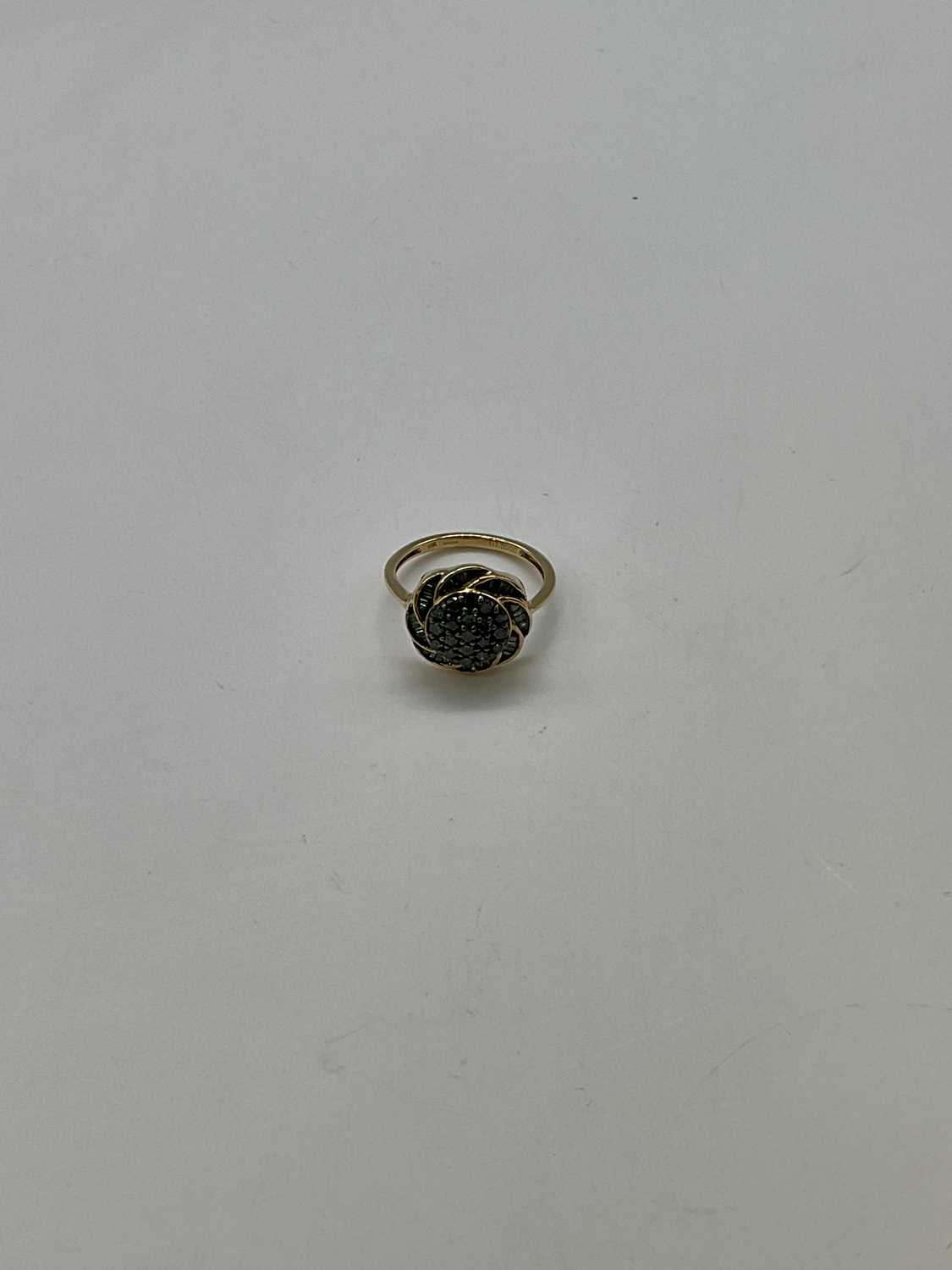 A 10ct yellow gold floral dress ring, size R1/2, approx. 4.5g. - Image 2 of 3