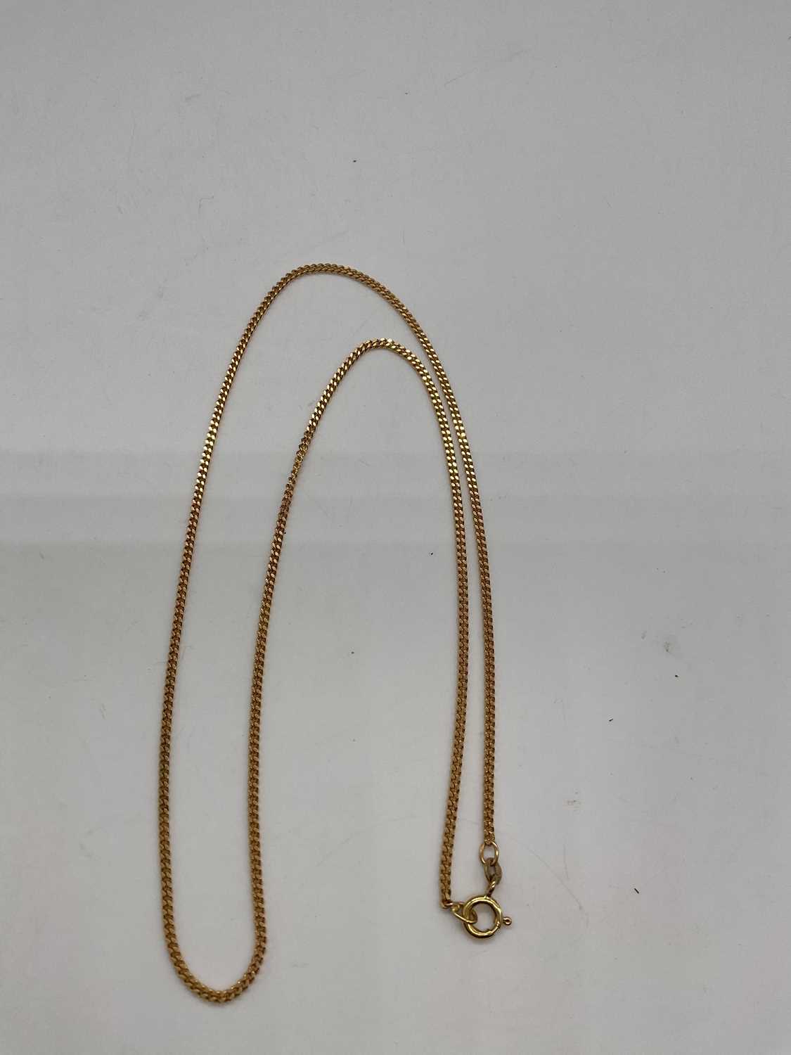 A 9ct yellow gold flat link chain, length 54cm, approx. 7.4g. - Image 2 of 3