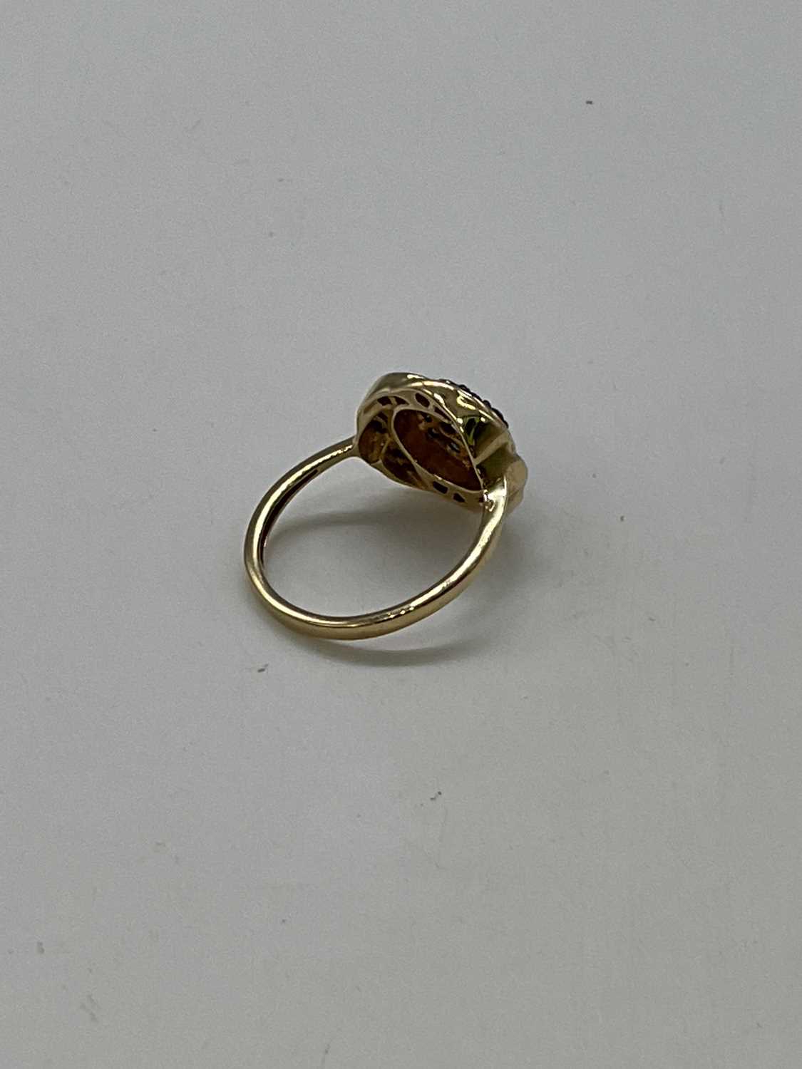 A 10ct yellow gold floral dress ring, size R1/2, approx. 4.5g. - Image 3 of 3