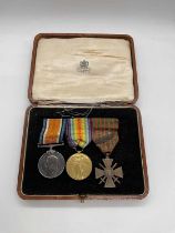 A trio of WWI medals awarded to Capt. E. D. Hall R.A.F., including a 1914-1918 Croix de Guerre