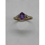 A 9ct yellow gold pale amethyst dress ring, size Q, approx. 2.3g.