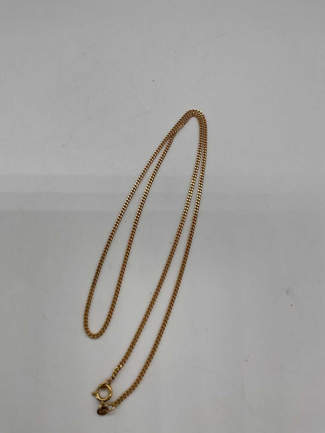 A 9ct yellow gold flat link chain, length 54cm, approx. 7.4g. - Image 3 of 3