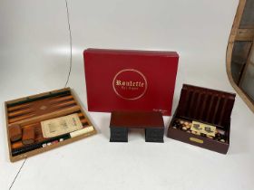 A quantity of games to include a boxed Dal Negro Roulette with contents, a Remy Martin Le Passe-