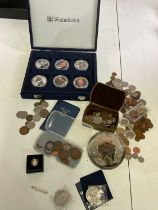 A quantity of coins, including commemoratives, 1971 decimal pack, etc.