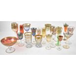 A collection of decorative Venetian type glassware, mainly glasses with gilt decoration (21).