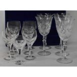 A set of five large Royales de Champagne crystal glasses, also Atlantis crystal comprising pair of