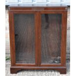 An early 20th century mahogany bookcase with two glazed doors, width 92.5cm.