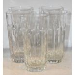 WILLIAM YEOWARD; a set of five crystal glasses, height 15cm.