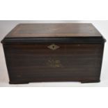 A late 19th/early 20th century Swiss six air musical box with visible bells, width 41cm.