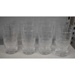 WATERFORD; a set of eight Tiffin crystal glasses, height 14.5cm.