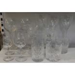 A collection of crystal and other glasses including Stuart, Dartington, etc.