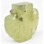 A Chinese green hardstone carving, height 4.5cm.