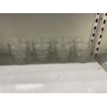 WILLIAM YEOWARD; a set of four etched crystal tumblers.