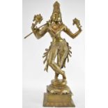 A large Indian brass figure of Vishnu, height 70cm.