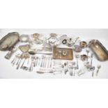 A large quantity of silver plated items, to include three piece tea service, turines, trays,