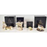 ROYAL CROWN DERBY; a group of four boxed paperweights, to include koala, frog, donkey and