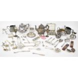 A quantity of silver plated items, to include two three-part tea services, flatware, goblets etc.