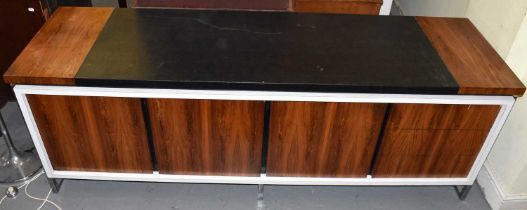 A stylish 1970s rosewood sideboard, width 213.5cm, depth 61cm, height 76.5cm, sold with CITES