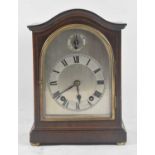 WINTERHALDER & HOFMEIER; an Edwardian mahogany and boxwood strung eight day mantel clock, height